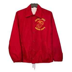 Vintage Sportsmaster Red USMC USA Marine Corps Windbreaker Jacket Size Small